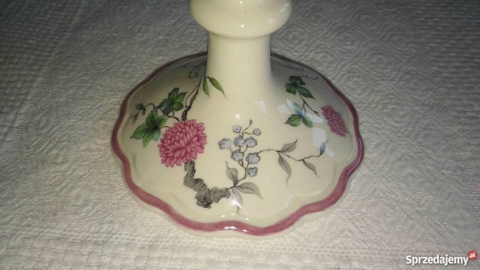 piękny porcelanowy świecznik angielska inny kolor Gdańsk