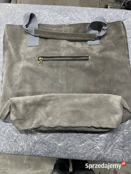 Minimalistyczna Torba Shopper Zamszowa Walker Torby i torebki