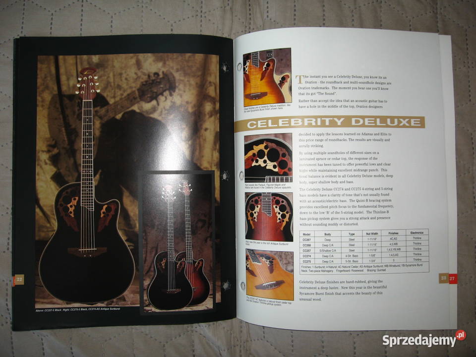 Ovation Guitars 1994 katalog gitar Kępice