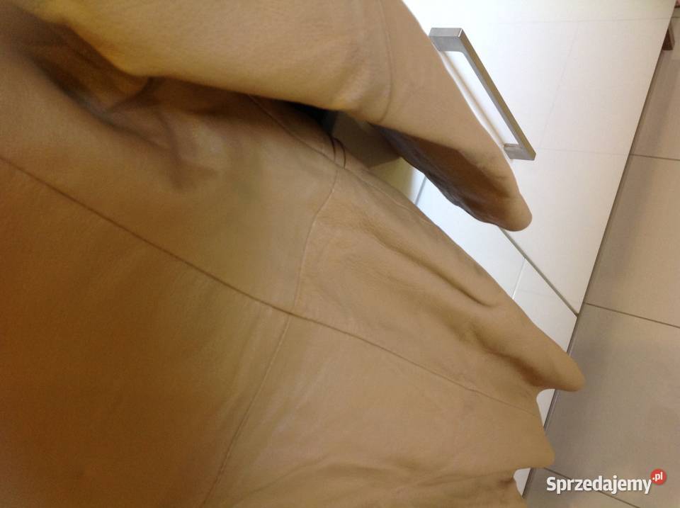 Płaszcz Skórzany Damski S Musztardowy skóra Kurtki i płaszcze Nowa Sól