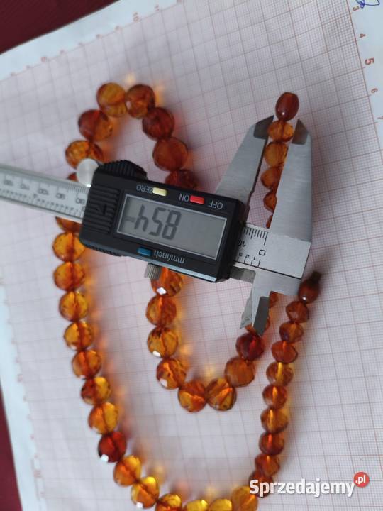 Naszyjnik Bursztyn Fasetowane Vintage Rękodzieło Białystok