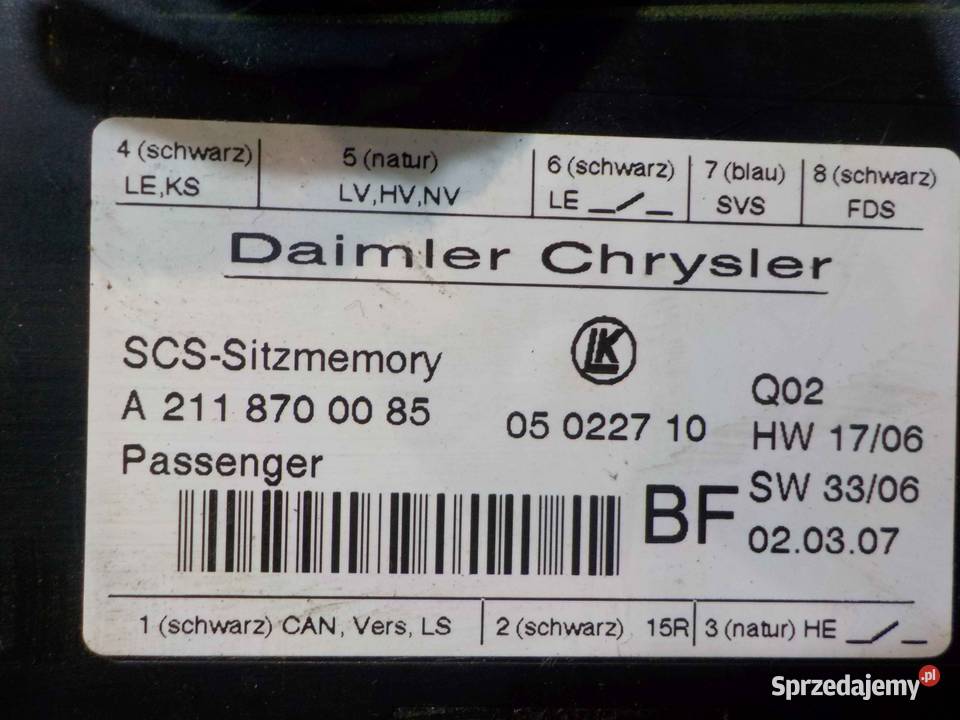 MERCEDES ML II W164 07r modul fotela lewy przod Wyposażenie elektryczne