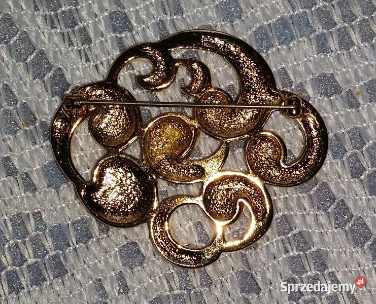 Angielska stara broszka złote szóstki małopolskie Ochojno