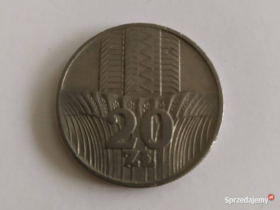 Moneta 20 b z PRL 1974 Wieżowiec i Kłosy warmińsko-mazurskie Olecko