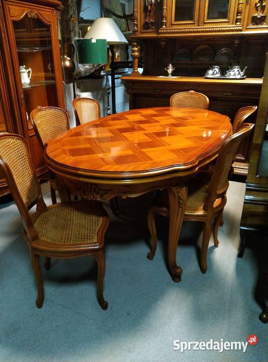 Francuski komplet rozkładany stół 6 krzeseł Meble sprzedam