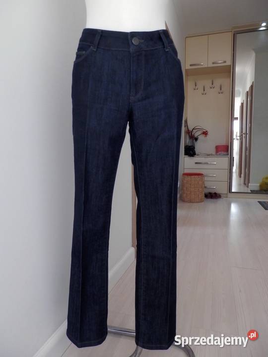 Spodnie Zara Dżinsy Jeansy Granatowe Klasyczne Łomża