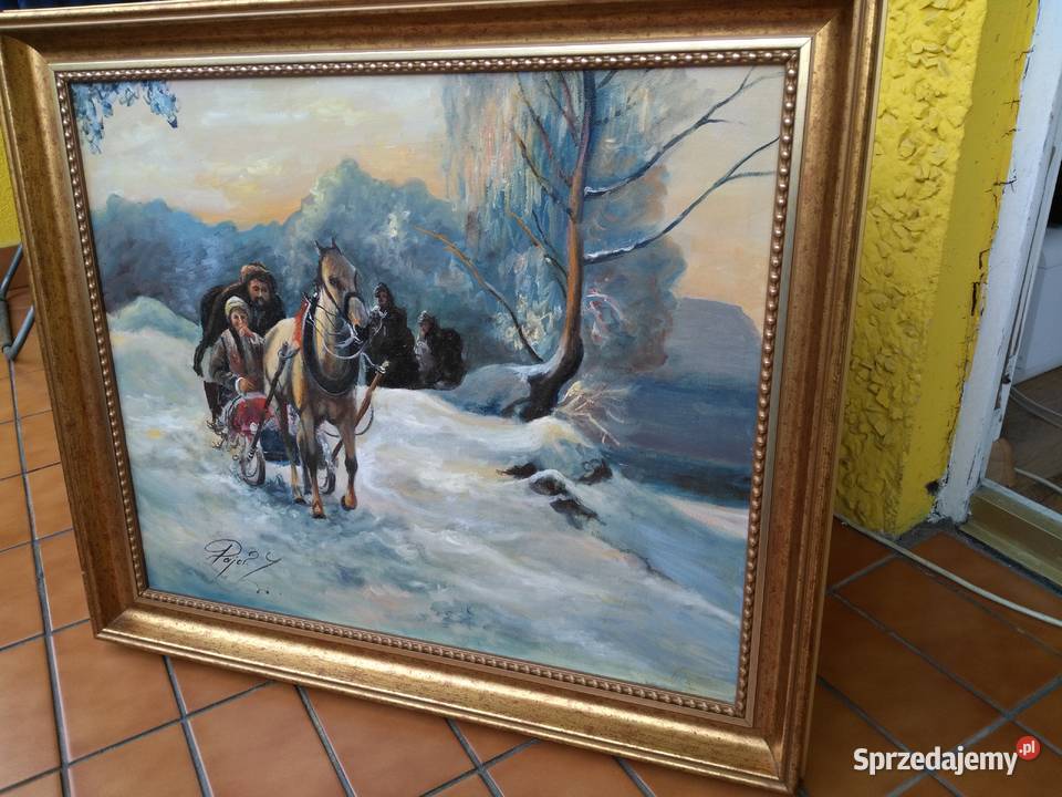 Olej na płótnie Zenon Pajor Zaprzęg góralski sprzedam