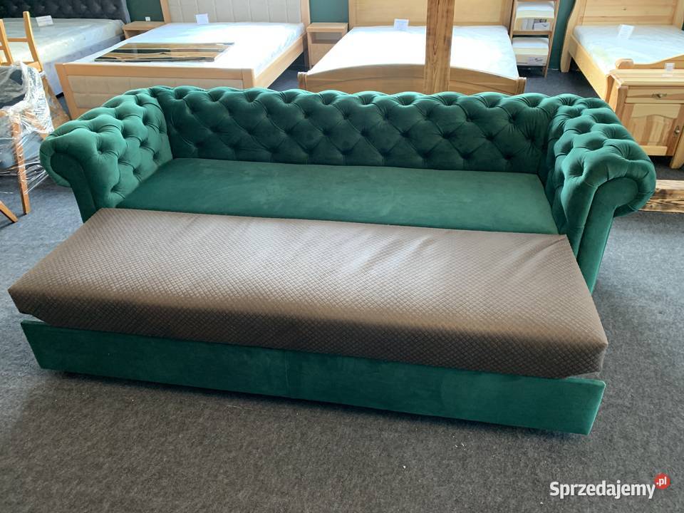 Sofa chesterfield 240 z funkcją spania 95cm Komplety wypoczynkowe sprzedam