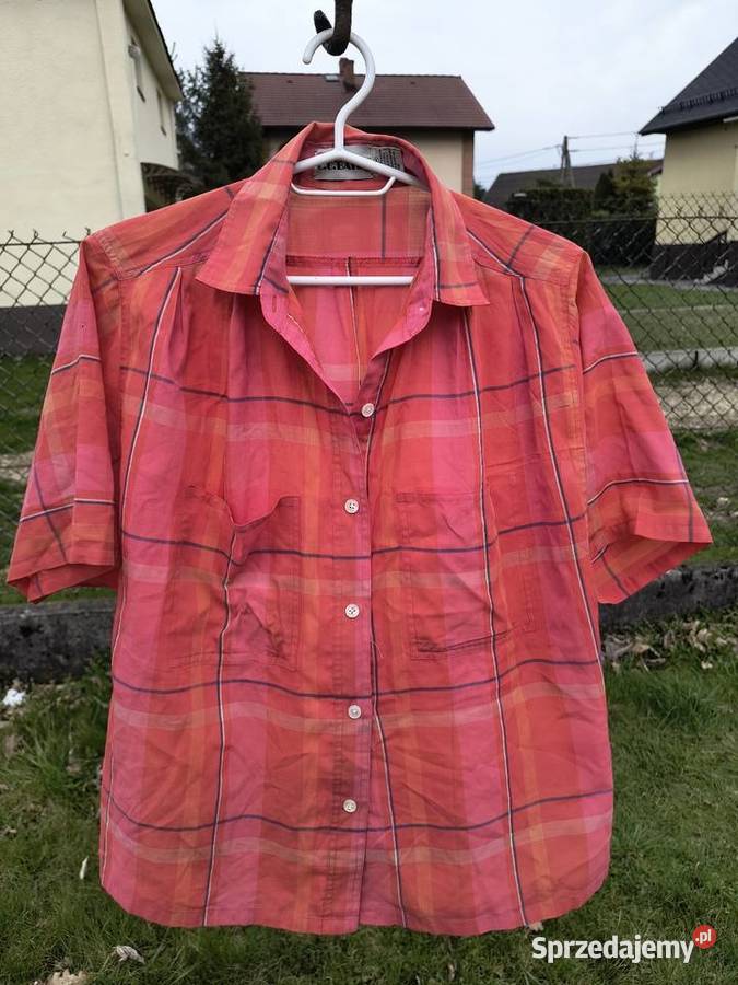 Red Plaid Short Sleeve Shirt Bluzki i koszule Kaniów sprzedam