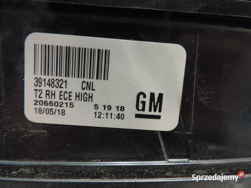 Lampa tylna prawa HB Opel Insignia B 39148321 Lampy przednie Motoryzacja