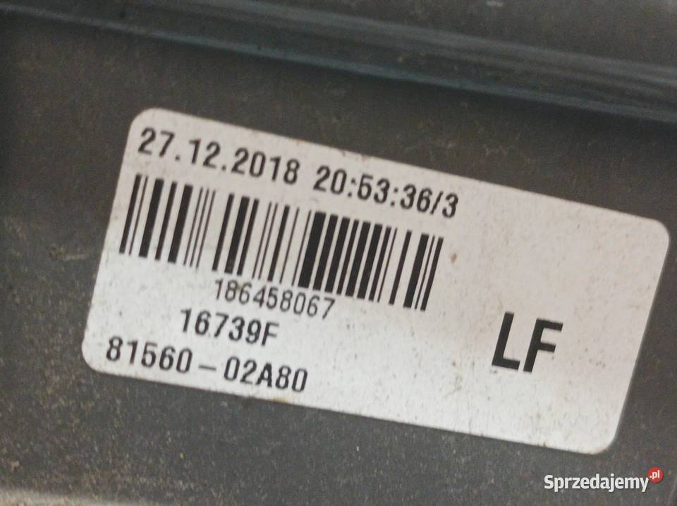 LAMPA TYŁ LEWA EU SEDAN E16 E17 E18 8156002A80 Rok produkcji 2019