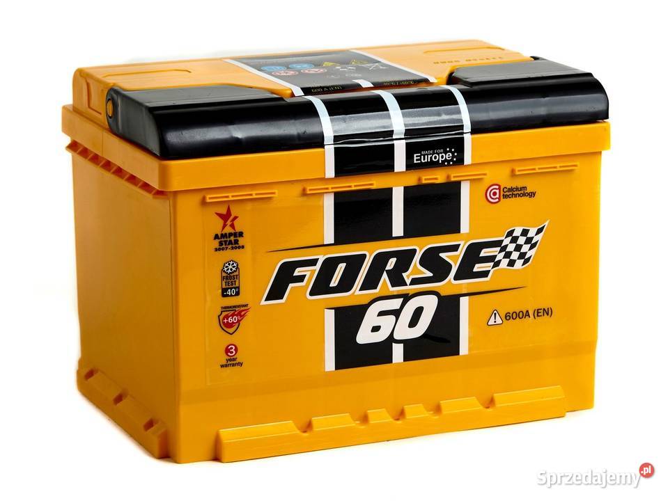 Akumulator FORSE 60Ah 600A EN PRAWY PLUS 3 LATA Układ elektryczny Kraków
