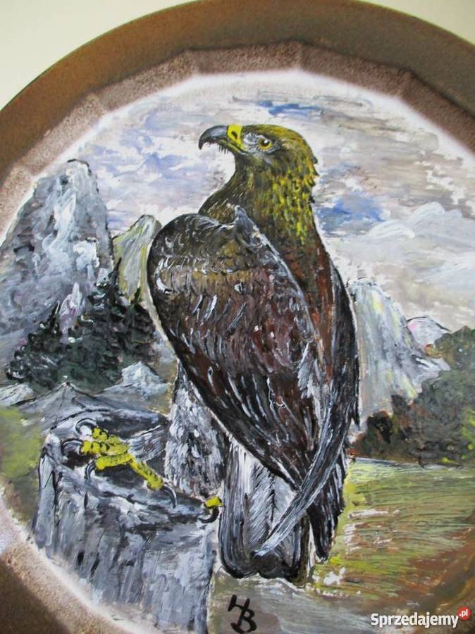 Majestatyczny prześliczny ręcznie malowany Orzeł Kraków