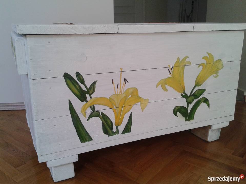 Ozdobna Skrzynia Posażna w motyw Liliowy mazowieckie Warszawa sprzedam