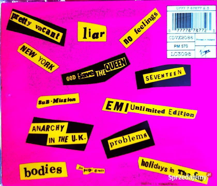 Kultowy Album CD SEX PISTOLS Album Never Mind CD Lublin