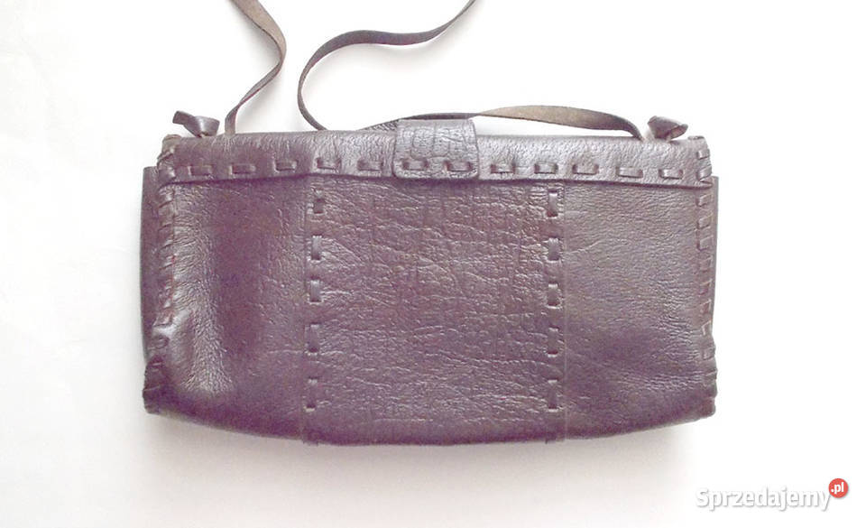 vintage torebka skórzana ciemnobrązowa Toruń