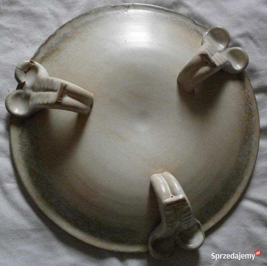 Niepowtarzalny Duży Stary Talerz Ceramiczny Porcelana i szkło Kraków