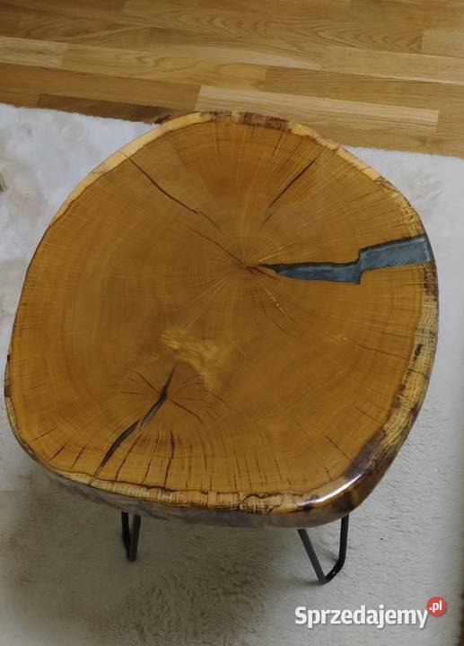 Stolik kawowy drewniany żywica lubelskie Lublin sprzedam