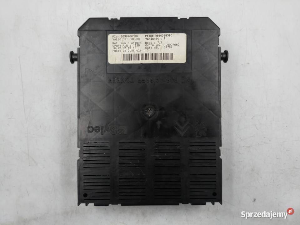 Sterownik Silnika Peugeot 307 20 16v 9650602580 osobowe Wyszków