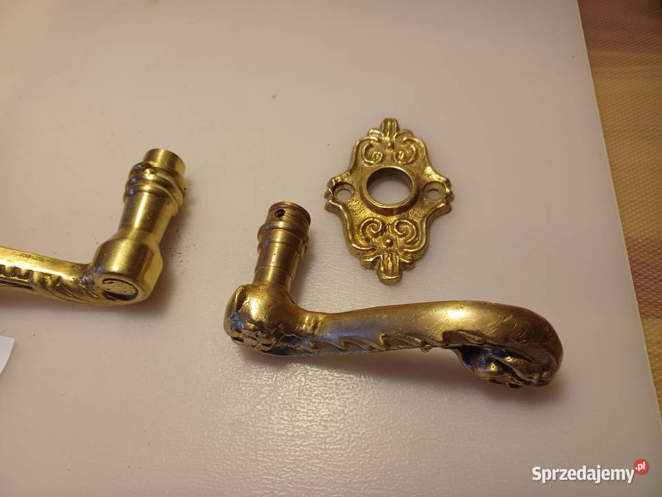 Duża klamka mosiężna do drzwi Poznań sprzedam
