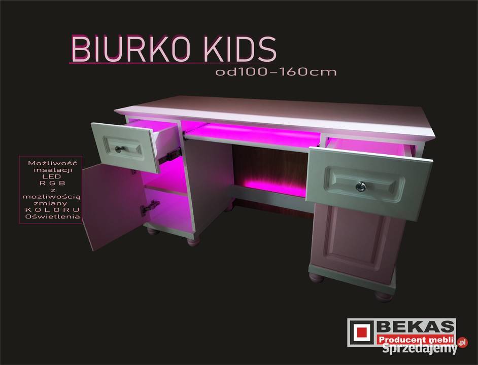 Biurko KIDS Małej Księżniczki Białe Różowe PINK Warszawa