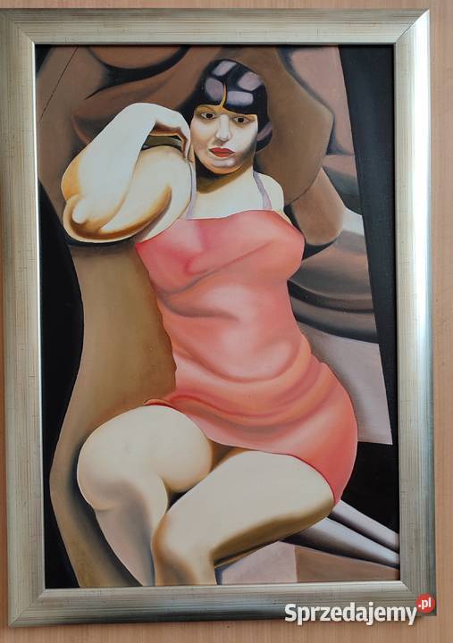 Kopia obrazu T Łempickiej Różowa tunika Malarstwo mazowieckie Warszawa