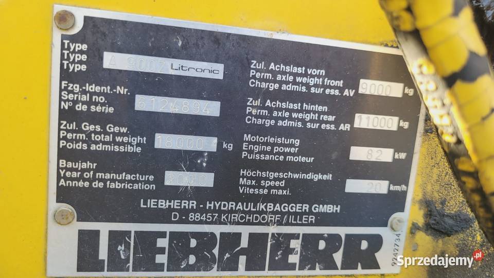 Koparka Liebherr A 900 Z Litronic