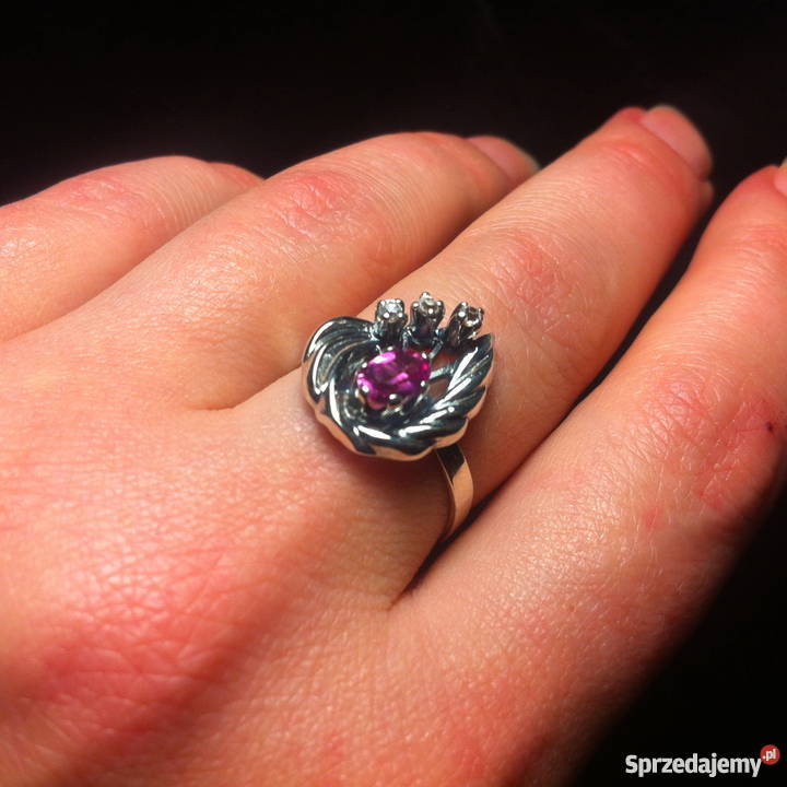 Srebrny komplecik z turmalinami lubelskie Lublin sprzedam