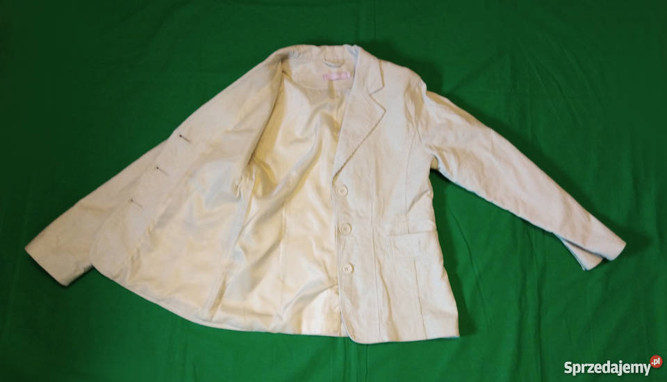 Wygodny jasny prążkowany bawełniany żakiet Odzież damska Warszawa