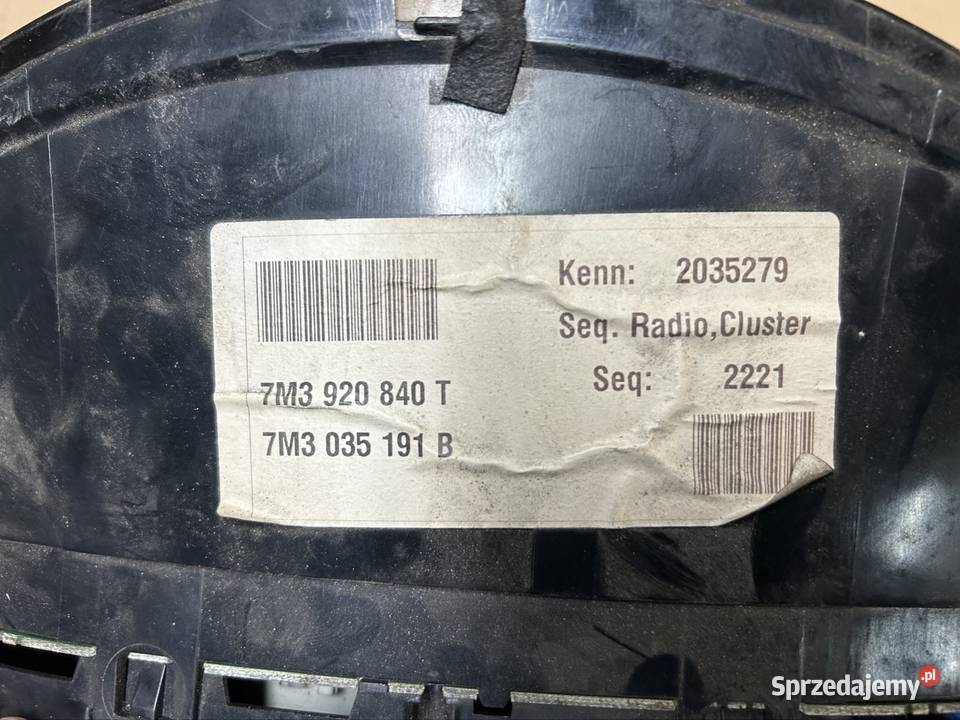 Licznik sharan 19tdi 115 7m3920840t Pozostałe