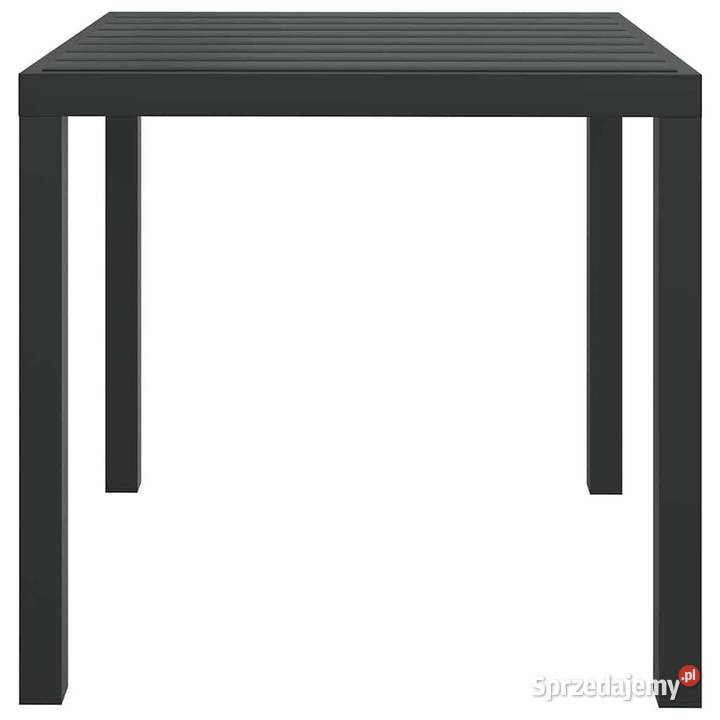 vidaXL Stół ogrodowy czarny 80x80x74 aluminium i