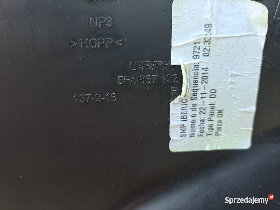 Tapicerka drzwi prawy przód Seat Leon III 5F Mielęcin