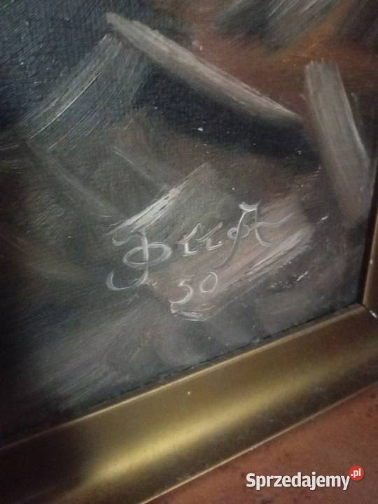 Sprzedam stary duży obraz sygnowany śląskie Bytom sprzedam