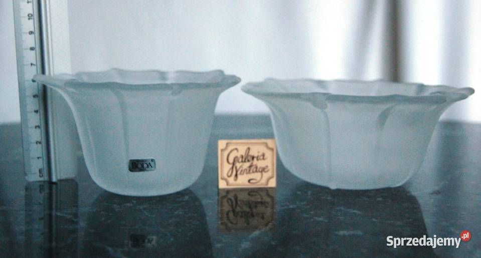 Boda Sweden handmade świecznik kwiat matowe przezroczysty Lublin