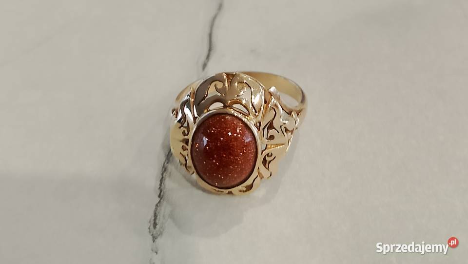Piękny złoty pierścionek sygnet damski lata 6386 lubelskie Płoskie