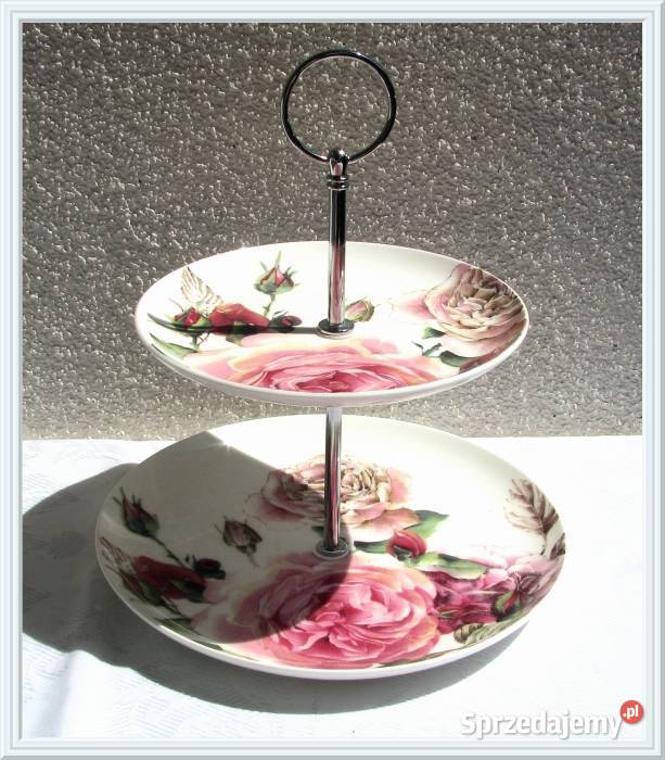 Piękna etażerka RÓŻE IHR porcelana kostna zachodniopomorskie Koszalin sprzedam