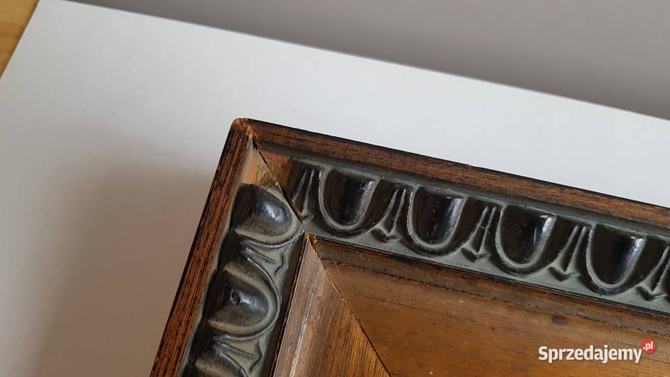 Stara grafika Cuxhaven UM 1840 w ramie z lustrem Dąbrowa Górnicza