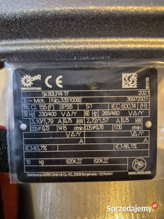 Silnik NORD SK80LP4 TF 075 kW NOWY Biznes i Przemysł