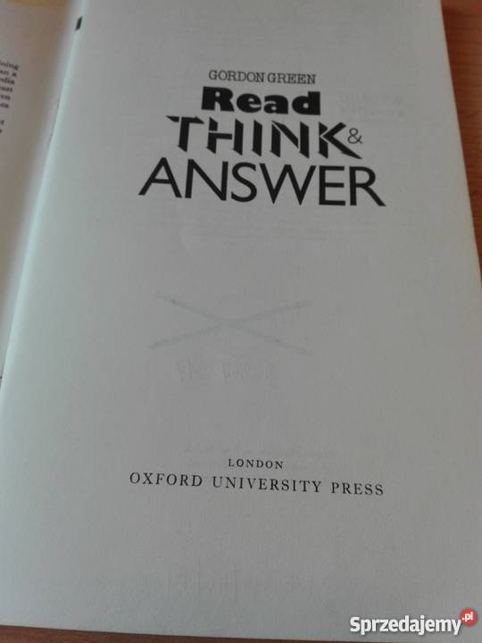 Read think answer teachers edition Gordon Green angielski Gdańsk