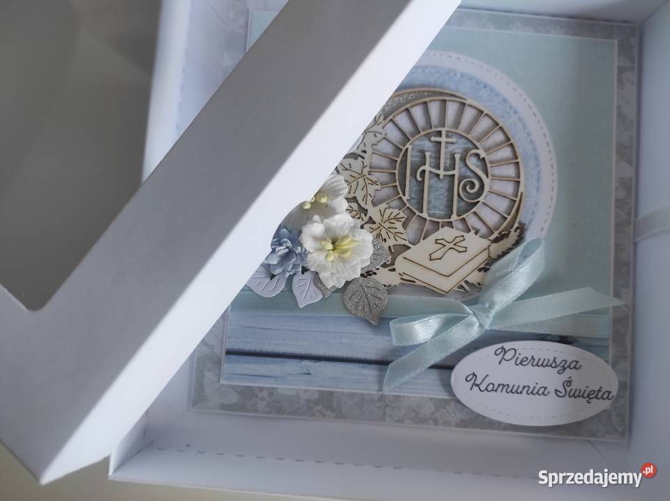 Kartka ręcznie robiona na Komunię Świętą z Łódź