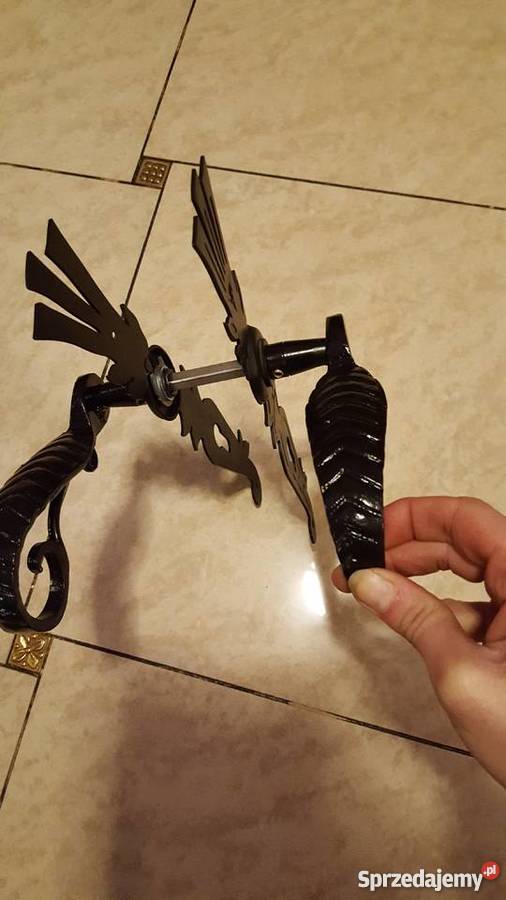 Uchwyt do drzwi czarny pochwyt kuty antaba retro Rzeszotary