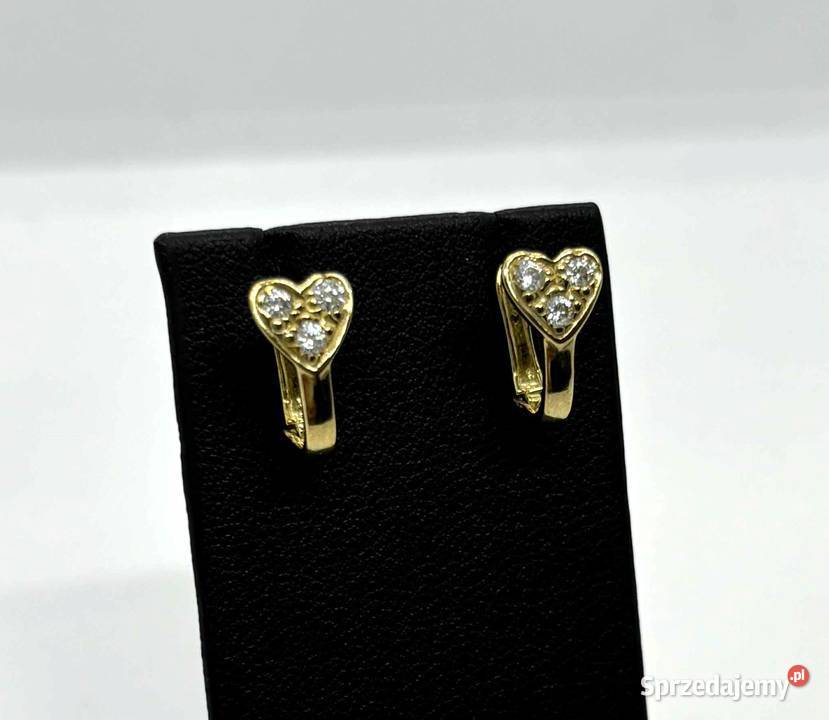 Złote Kolczyki pr 333 135g złoto Kolczyki warmińsko-mazurskie