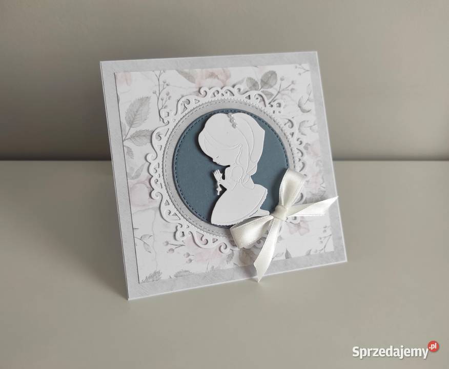 Kartka ręcznie robiona Komunia Święta handmade łódzkie Łódź
