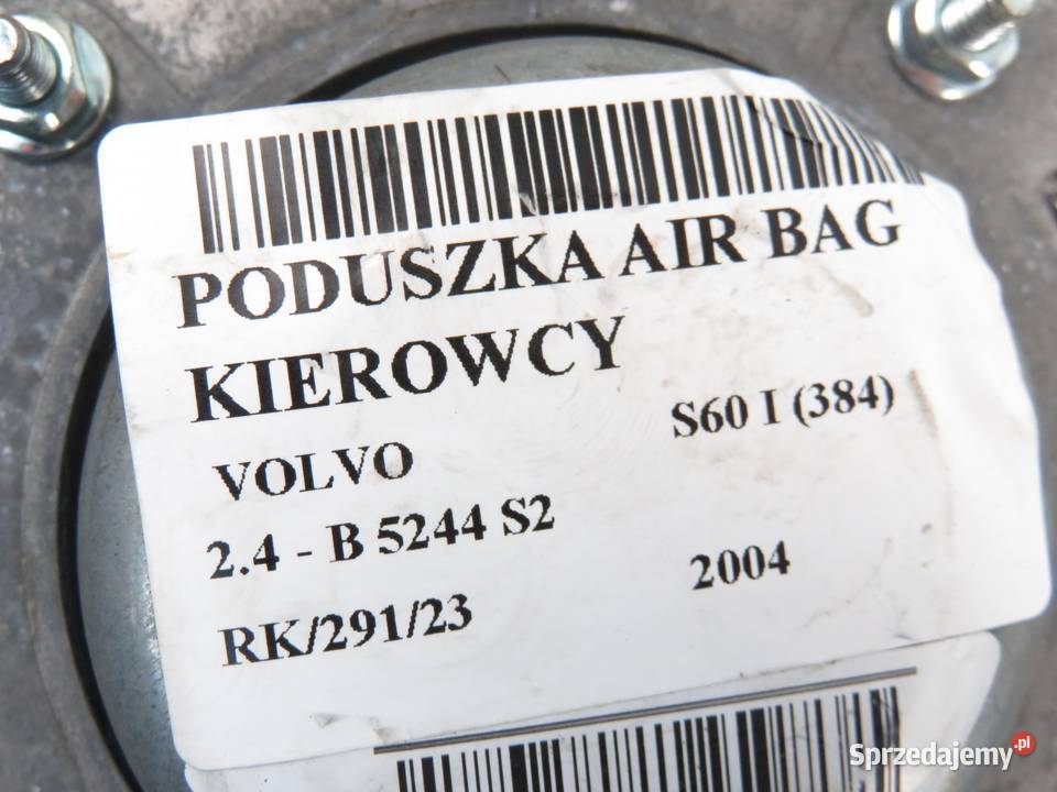 PODUSZKA KIEROWCY VOLVO S60 I 384 8686222 małopolskie