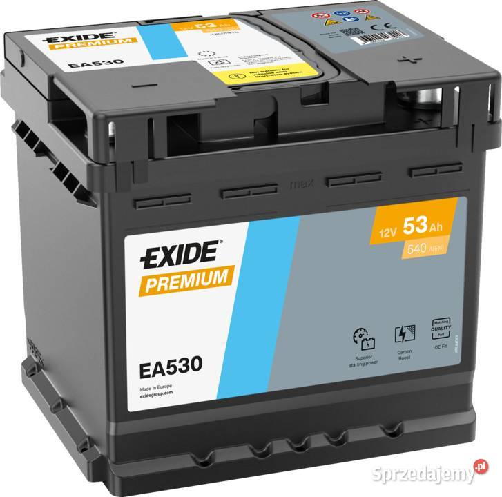 Akumulator 53Ah 540A PRAWY PLUS Exide Premium mazowieckie Warszawa