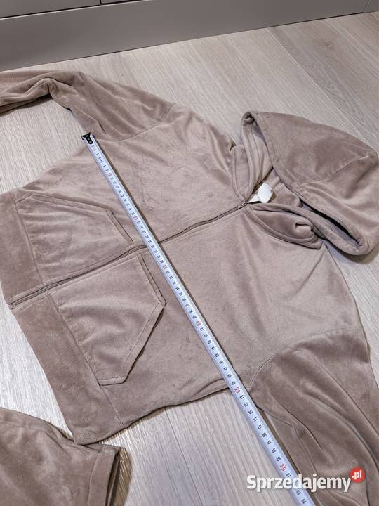 Dres S 36 welurowy HM beżowy dresy bluza kompel Warszawa