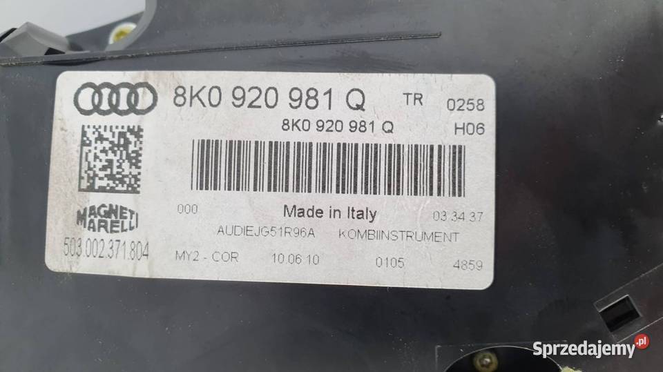 LICZNIK ZEGARY ZEGAR 8K0920981Q AUDI S4 B8 USA Pozostałe kujawsko-pomorskie