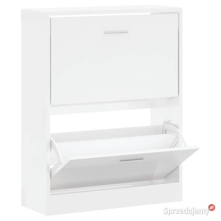 vidaXL Szafka na buty wysoki połysk biała sprzedam