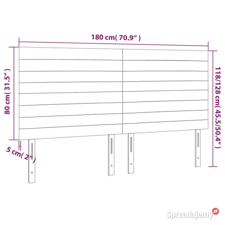 Zagłówek do łóżka z LED ciemnoszary 180x5x118128 mazowieckie Warszawa sprzedam