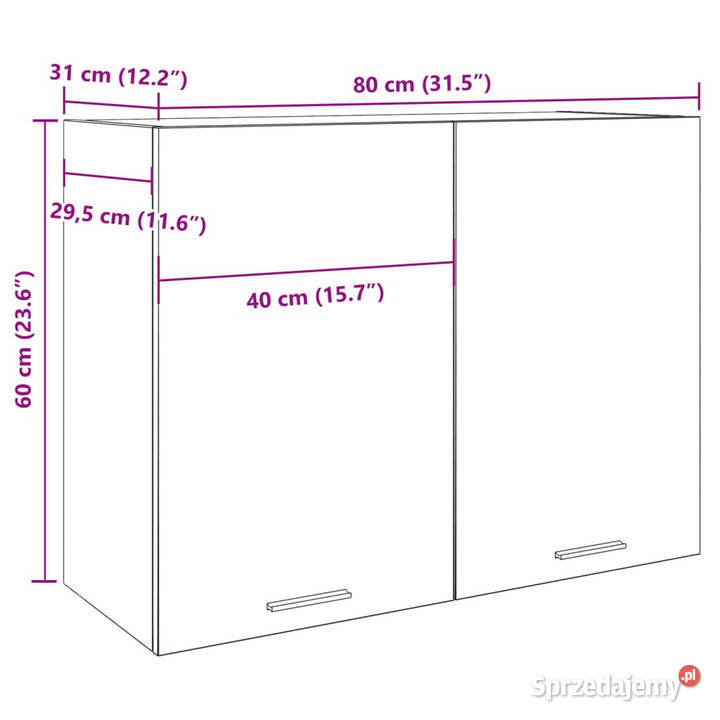 Szafka wisząca stare drewno 80x31x60 WM856110 Warszawa sprzedam